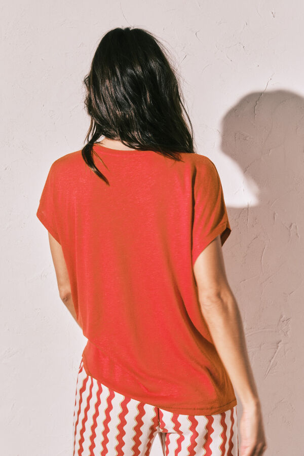 Women'secret Koralna majica sa kratkim rukavima Koralna