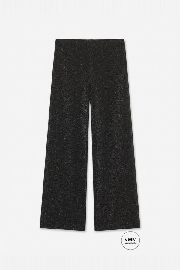 Mamalicious Shiny wide-leg trousers black