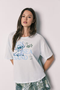 Women'secret Pijama corto manga corta Stitch azul