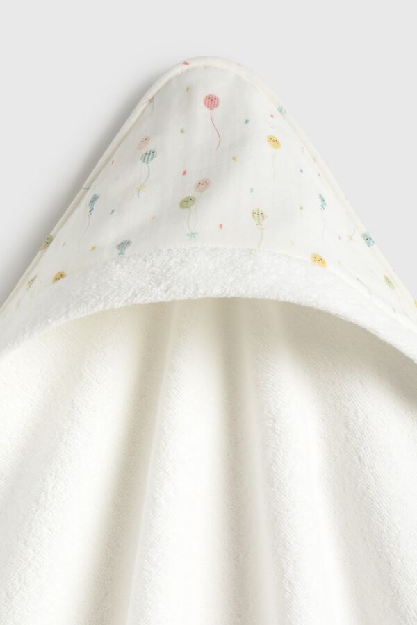 Textura Balloon print hooded towel white