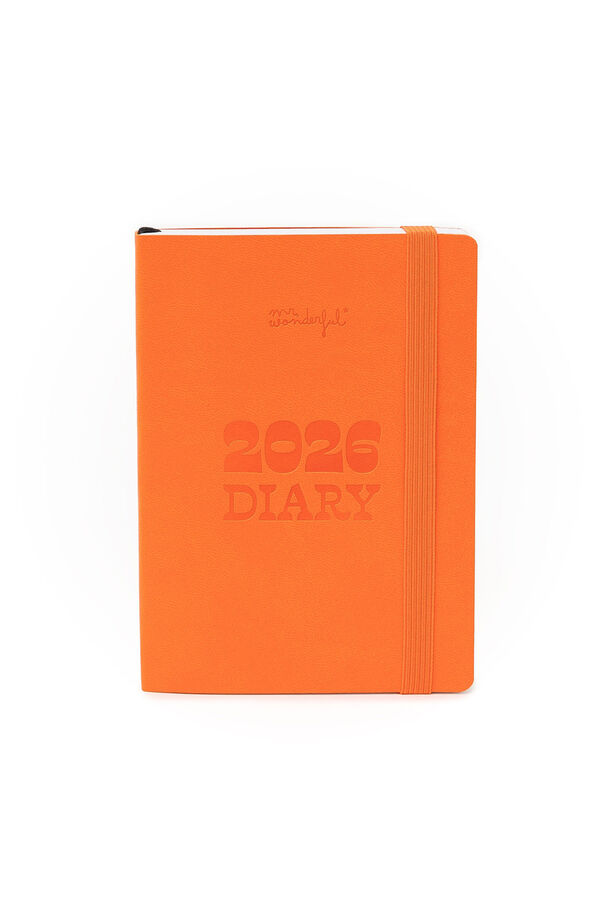 Mr. Wonderful Agenda Pocket 2026 Semanal peque&ntilde;a - Naranja estampado