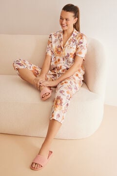Womensecret Teljes felületén kasmírmintás, inges pizsama rávasalt mintás