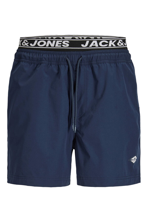 Jack & Jones Double waistband boxer style swimwear blue