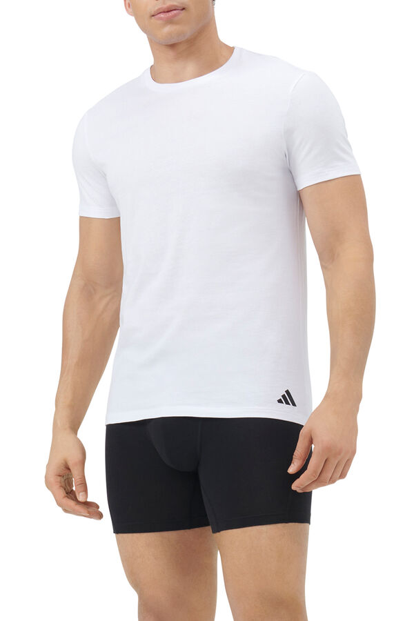 Adidas Pacote com 3 camisetas de algod&atilde;o com n&uacute;cleo ativo branco
