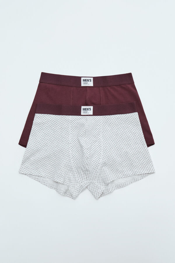 Women'secret Burgundy polka-dot 2-pack boxers red