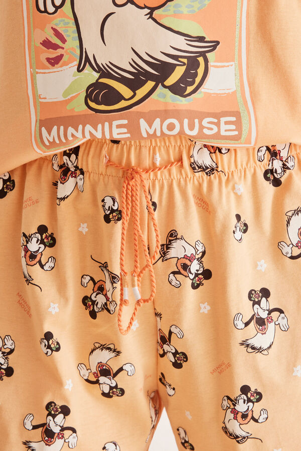 Womensecret Pidžama s printom Minnie od 100% pamuka Narančasta
