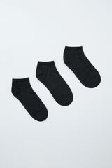 Women'secret Black short textured 3-pack socks black