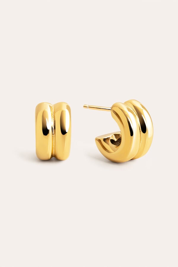 Womensecret Shelly gold-plated steel hoop earrings estampado