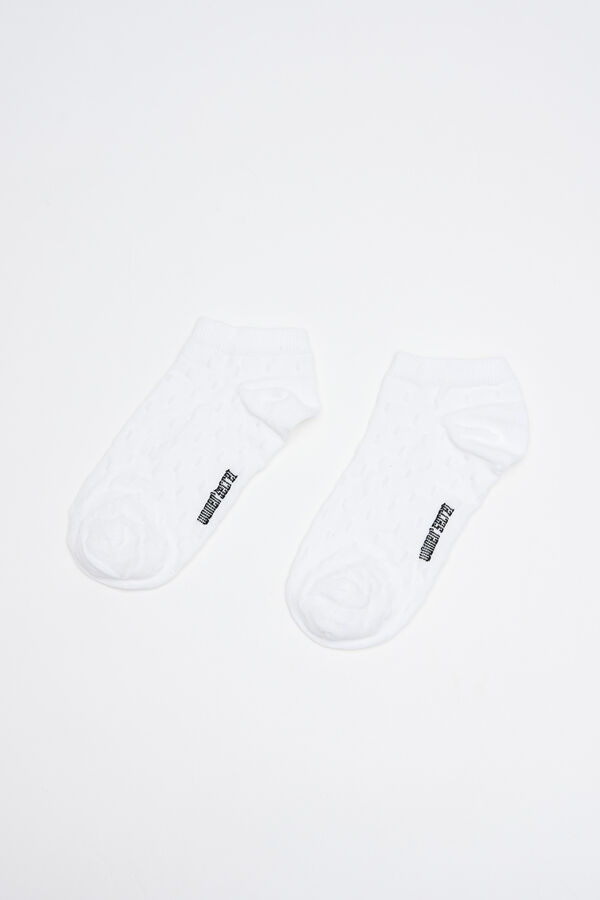 Womensecret White cotton ankle socks white