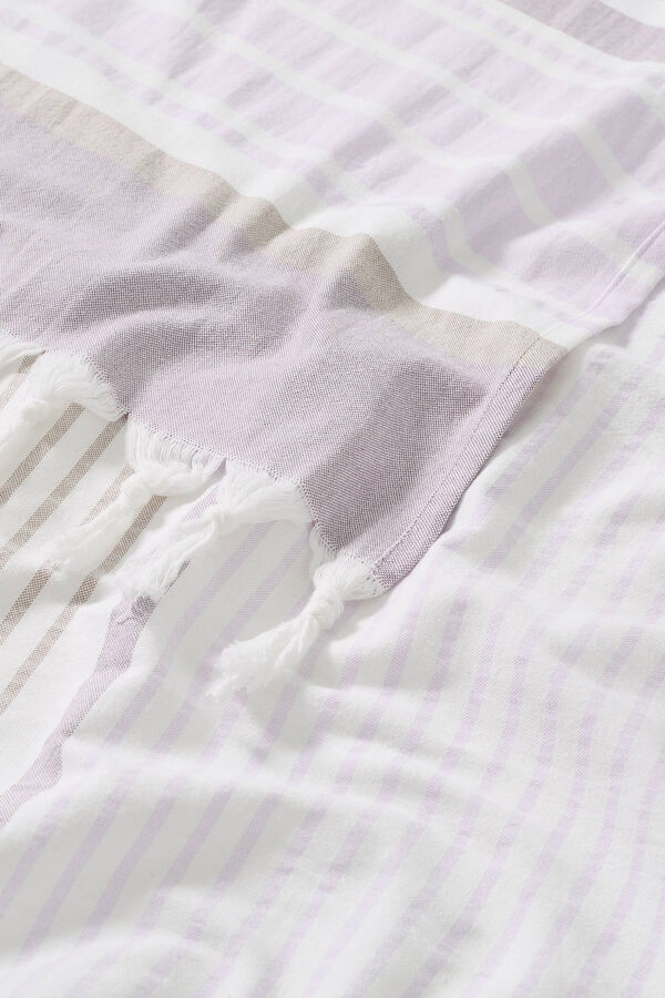 Womensecret Striped cotton sarong/towel rose