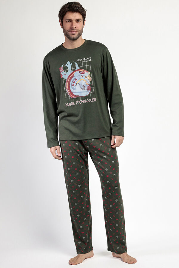 Admas Pijama largo piloto Star Wars 100% algod&oacute;n hombre verde