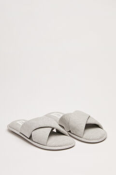 Womensecret Grey crossed strap slippers grey