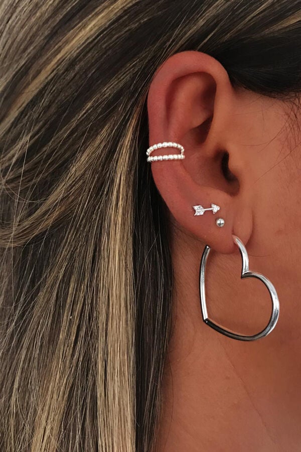 Womensecret Cuore hoop earrings grey