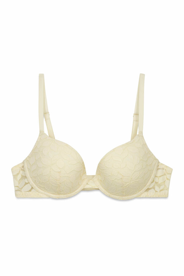Women'secret Beige lace classic BEAUTIFUL padded bra nude