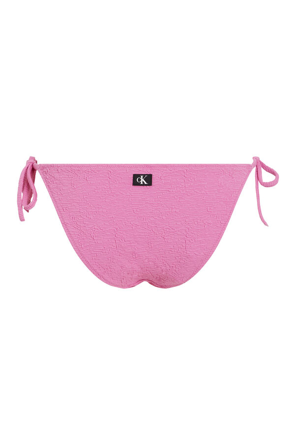 Womensecret Side-tie bikini bottoms - CK Monogram Texture pink