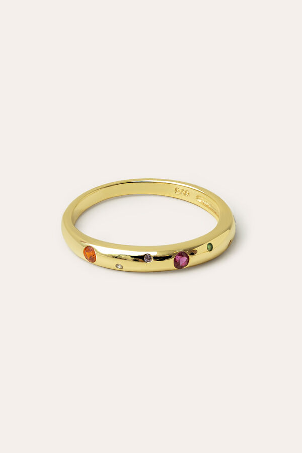 Womensecret Space Colours gold-plated steel ring estampado