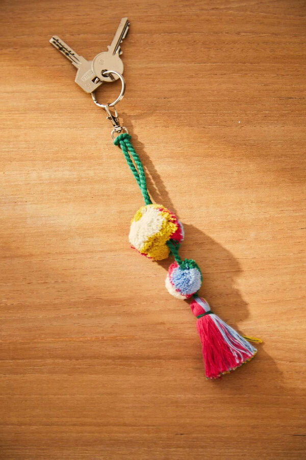 Calma House Fuchsia pompom key ring CANICAS pink