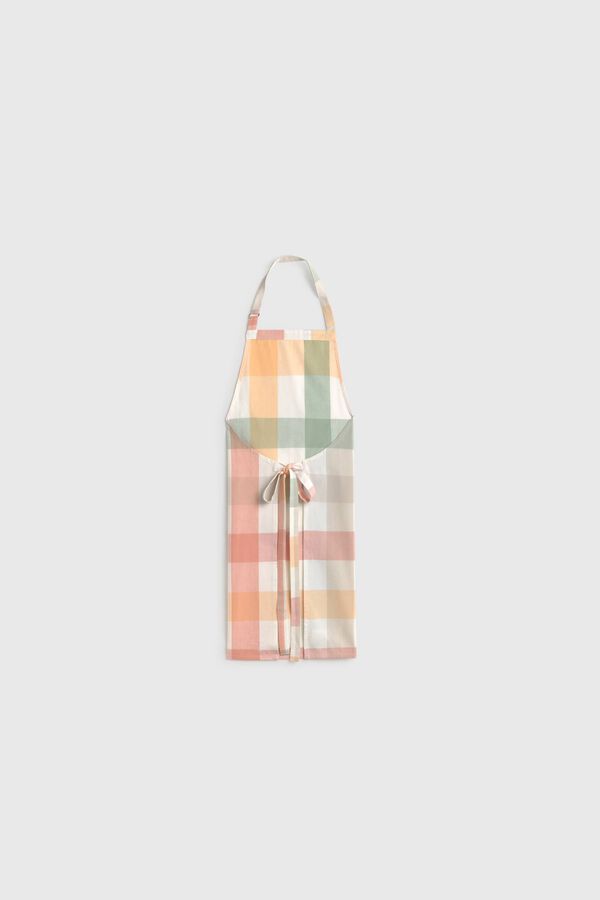 Textura Plaid cotton apron printed
