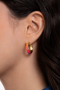Womensecret Sunset Scales gold-plated hoop earrings printed