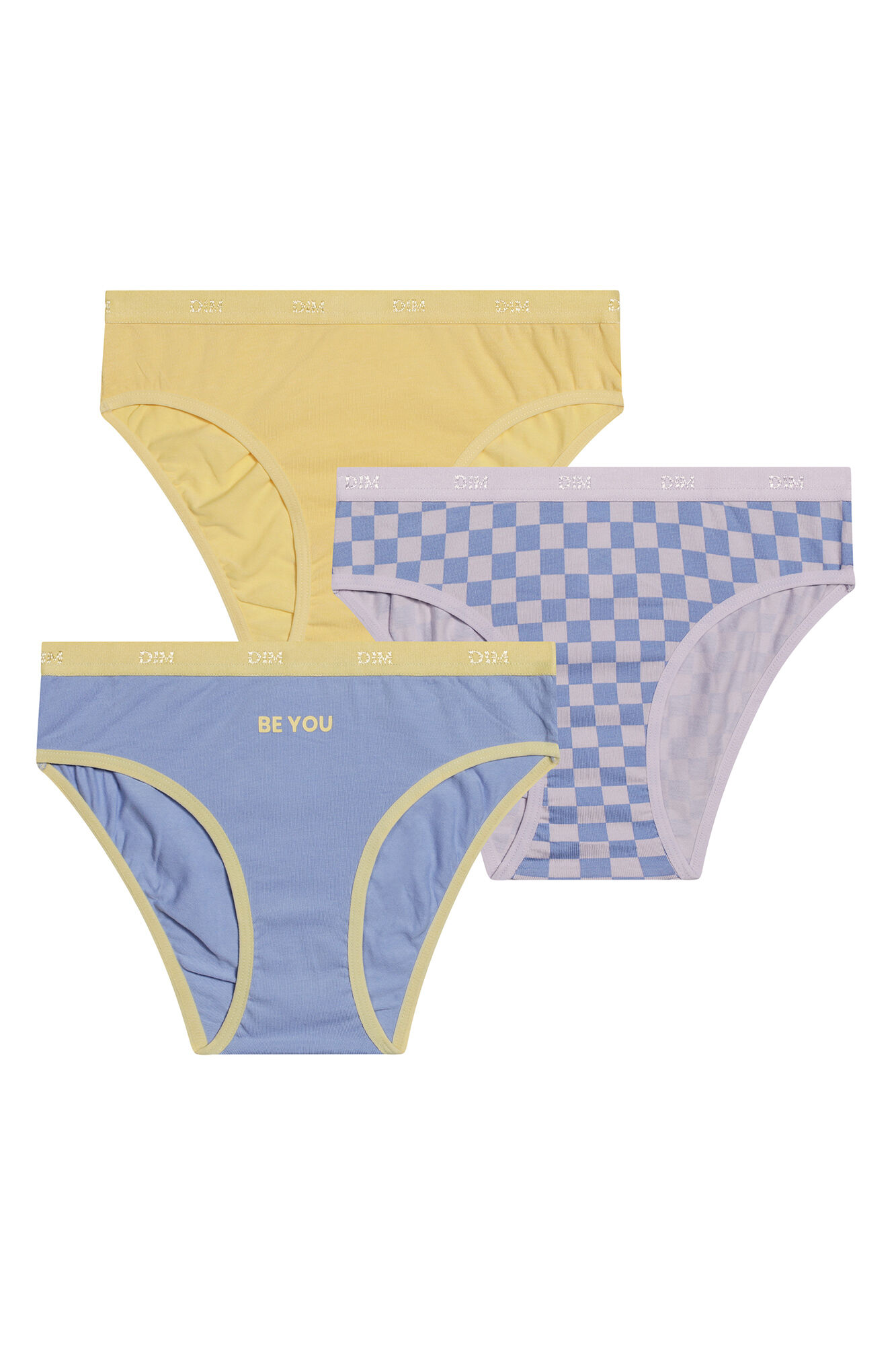 DIM Pack de 3 bragas de ni&ntilde;a estampadas con cintura el&aacute;stica