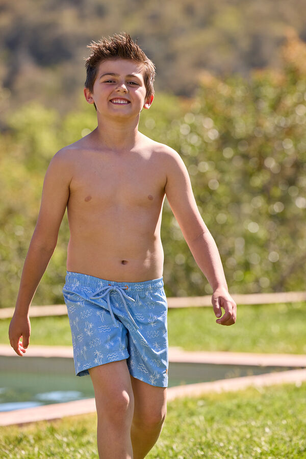 Promise Boy's island print swimwear blue