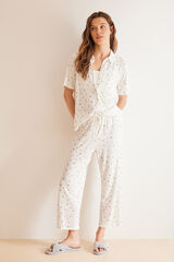 Womensecret Pijama camisero Capri marfil blanco