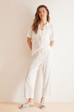 Womensecret Ivory Capri classic pyjamas white
