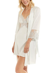 Ivette Bridal Set aus Morgenmantel und Nachthemd Grau