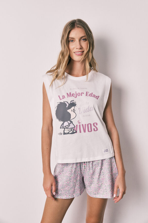 Women'secret Mafalda cotton short pyjamas beige