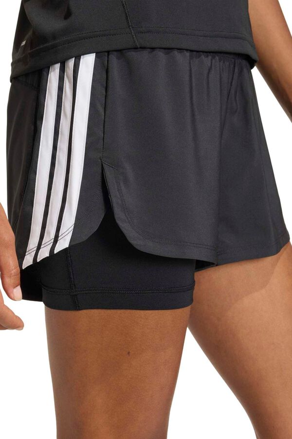 Adidas Short deportivo malla 3 bandas Pacer negro