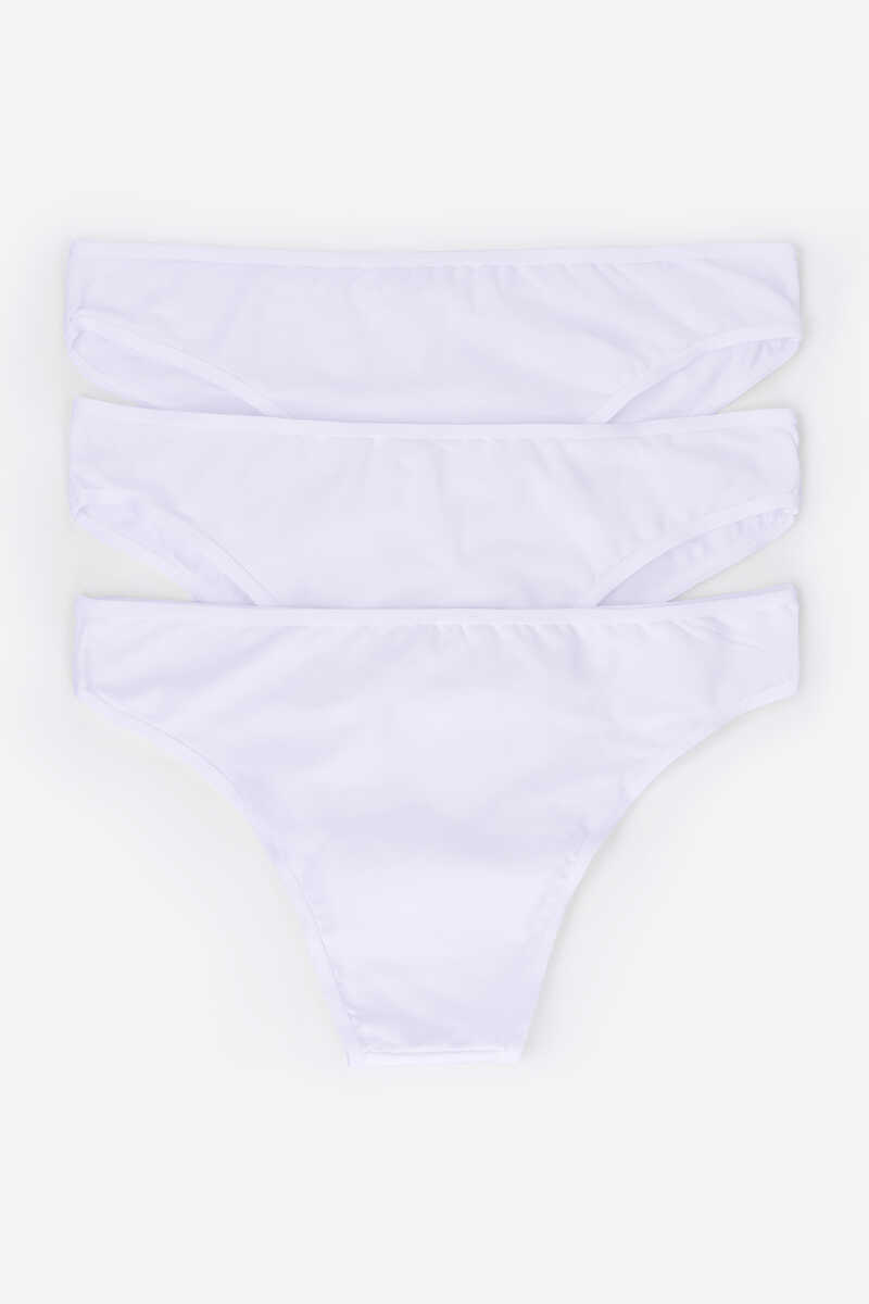 Womensecret 3 microfiber brazilian panties pack white