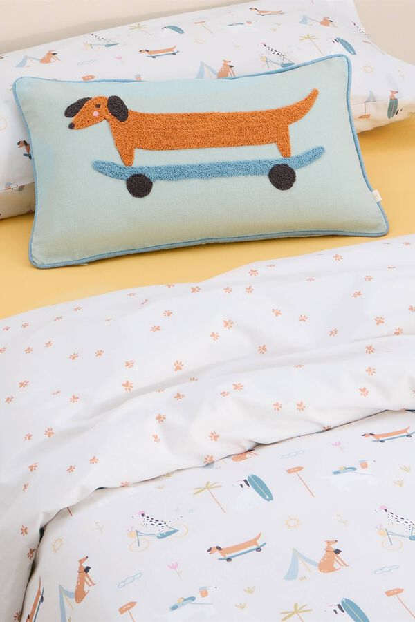 Textura Funny dog print duvet cover brown