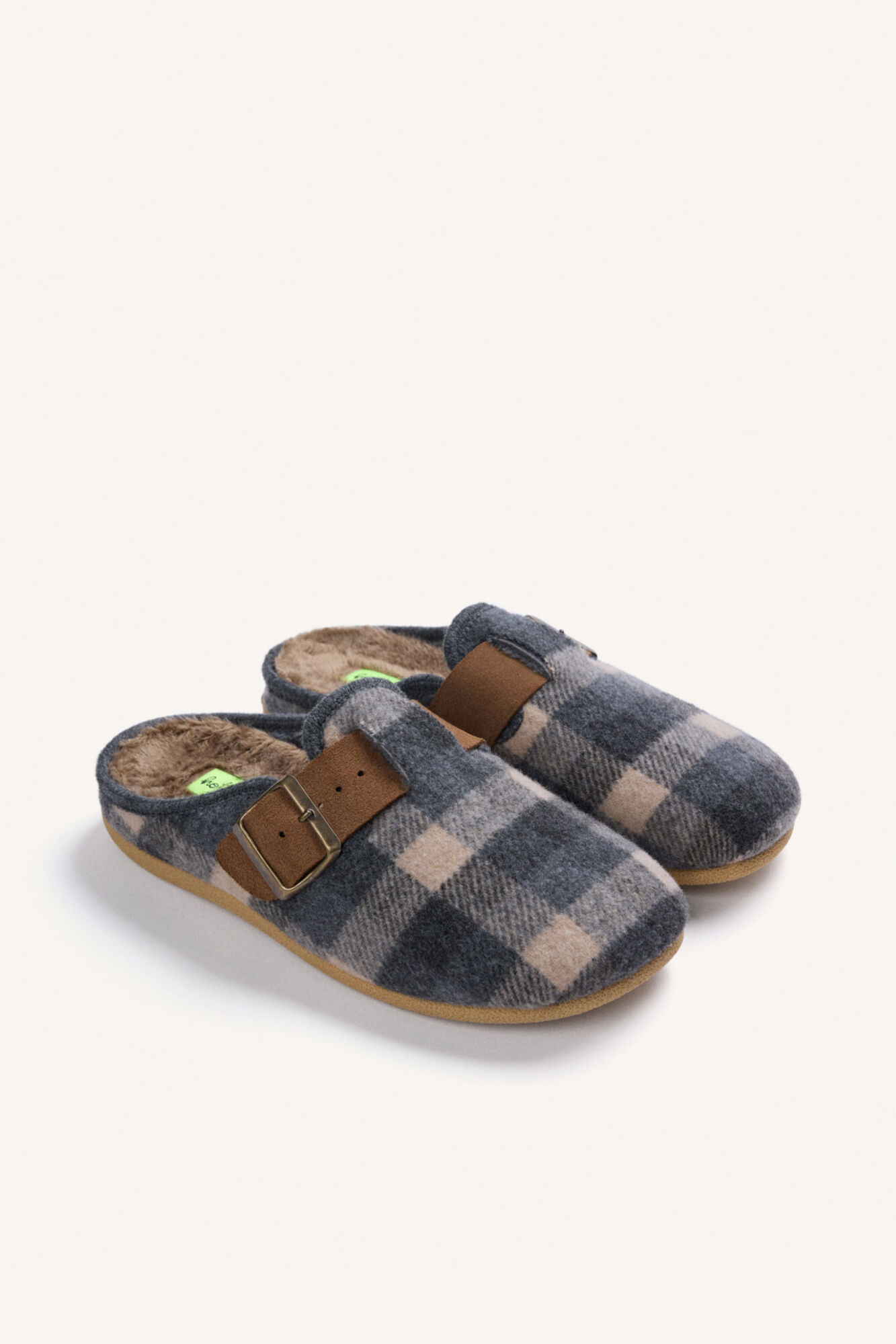 Hot Potatoes Zapatillas de casa tipo zuecos cuadros