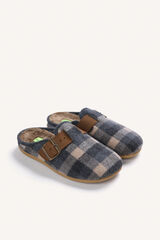 Hot Potatoes Zapatillas de casa tipo zuecos cuadros gris