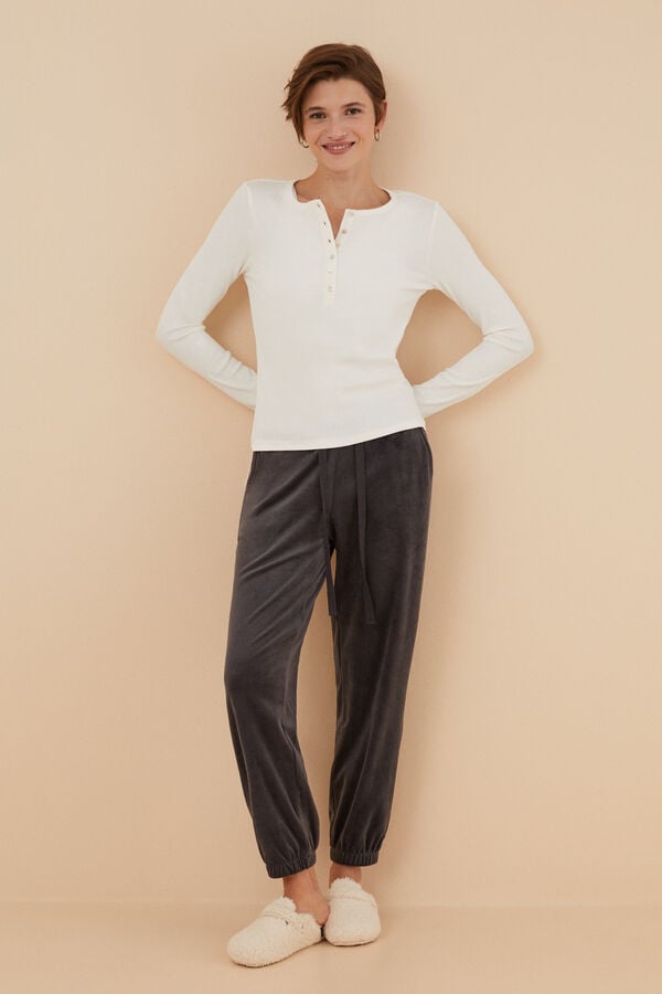 Womensecret Grey velvet trousers Siva