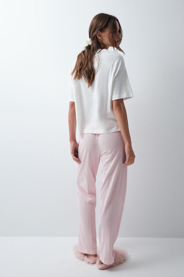 Women'secret Pink striped long trousers pink
