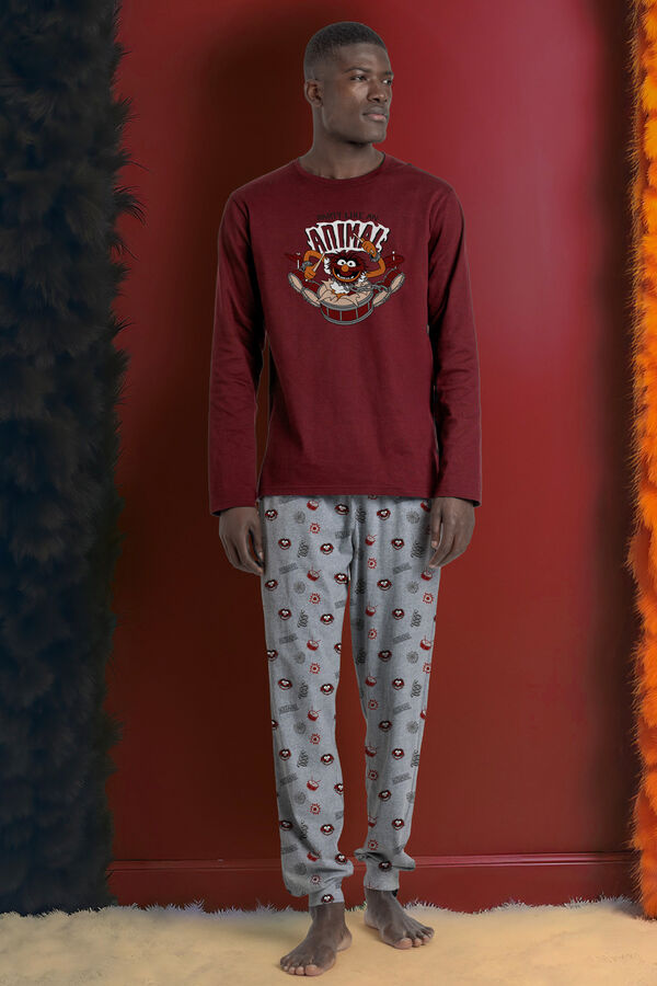 Admas Pijama largo estampado Muppets para hombre burdeos