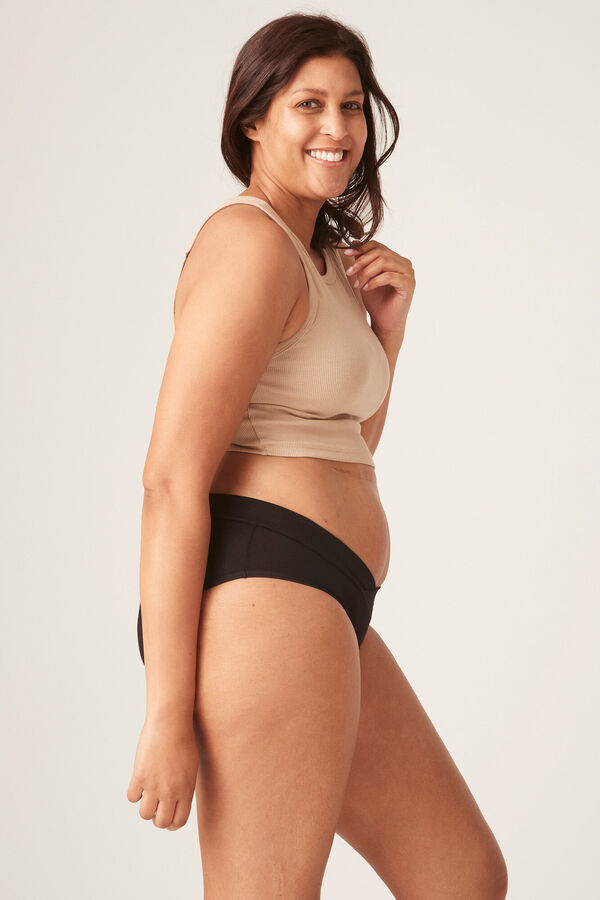 Womensecret Black bamboo maternity panties – light to moderate absorbency fekete