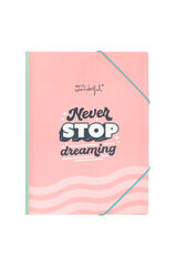 Mr. Wonderful Folder with transparent sheets-Never stop dreaming printed