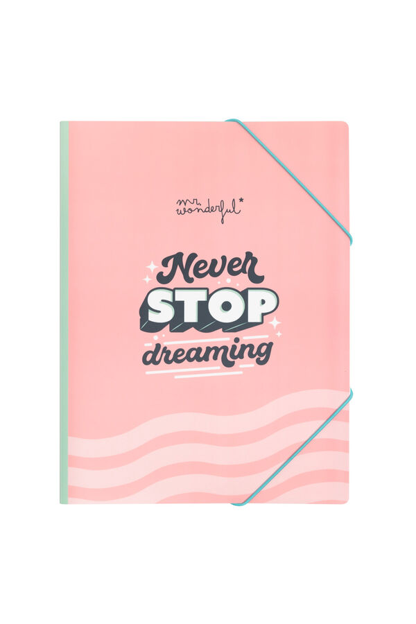 Mr. Wonderful Folder with transparent sheets-Never stop dreaming printed