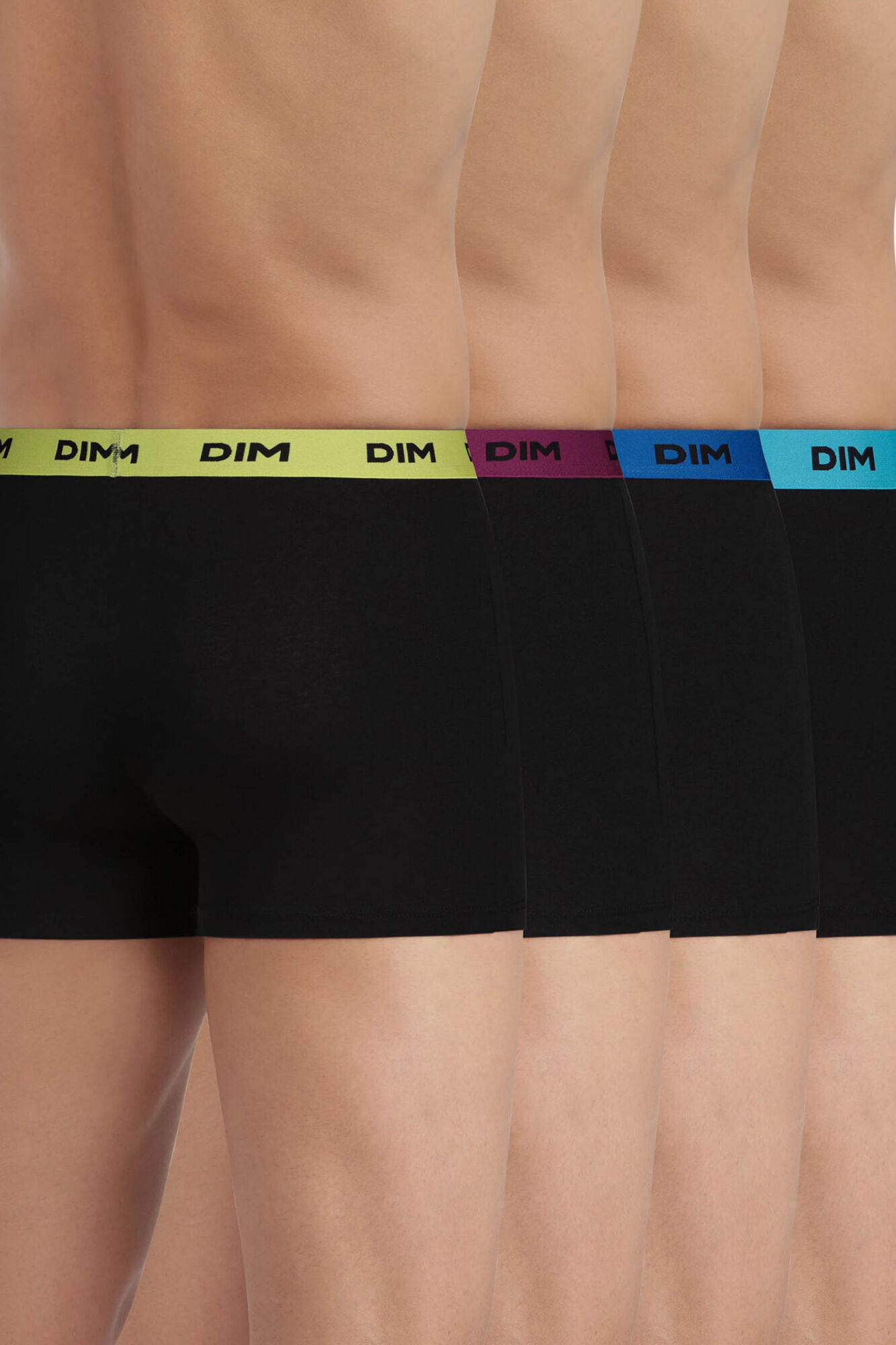 DIM Pack 4 cuatro b&oacute;xers cintura estampada