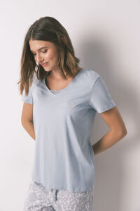 Women'secret Pidžama od 100% pamuka sa plavim cvetnim printom