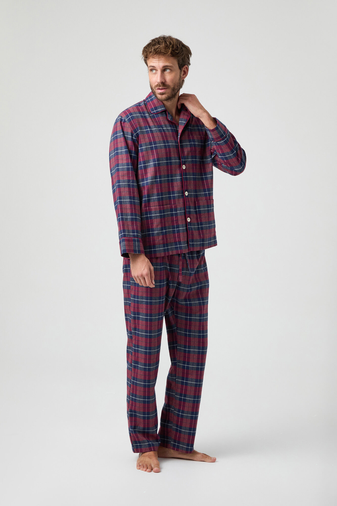 Kiff-Kiff Pijama Kiff Kiff Franela Cuadros Azul Rojo