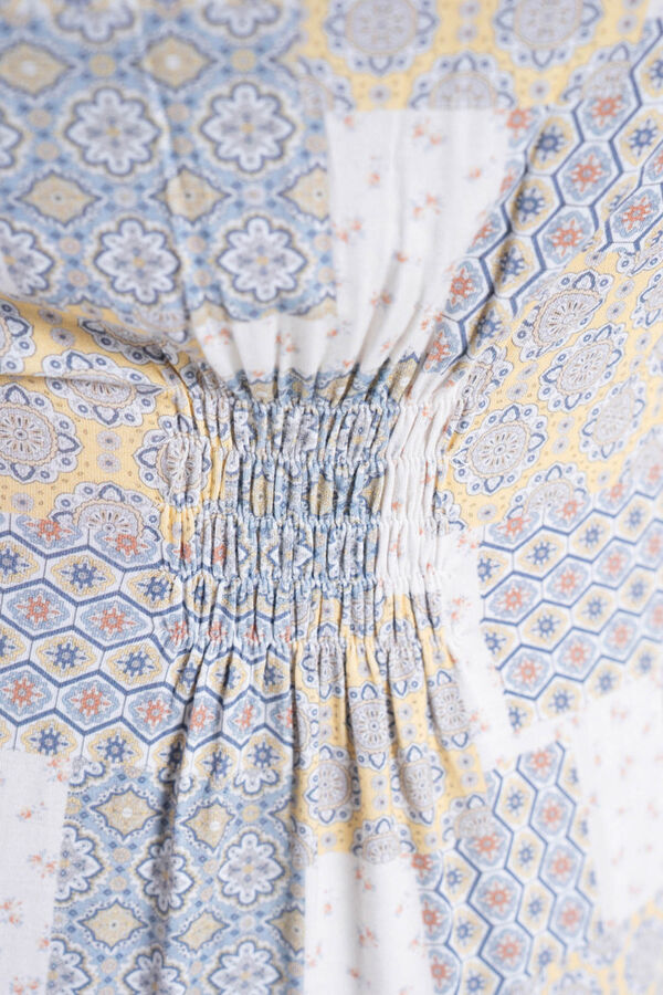 Ohma! Camis&oacute;n lactancia m/c estampado parches blanco