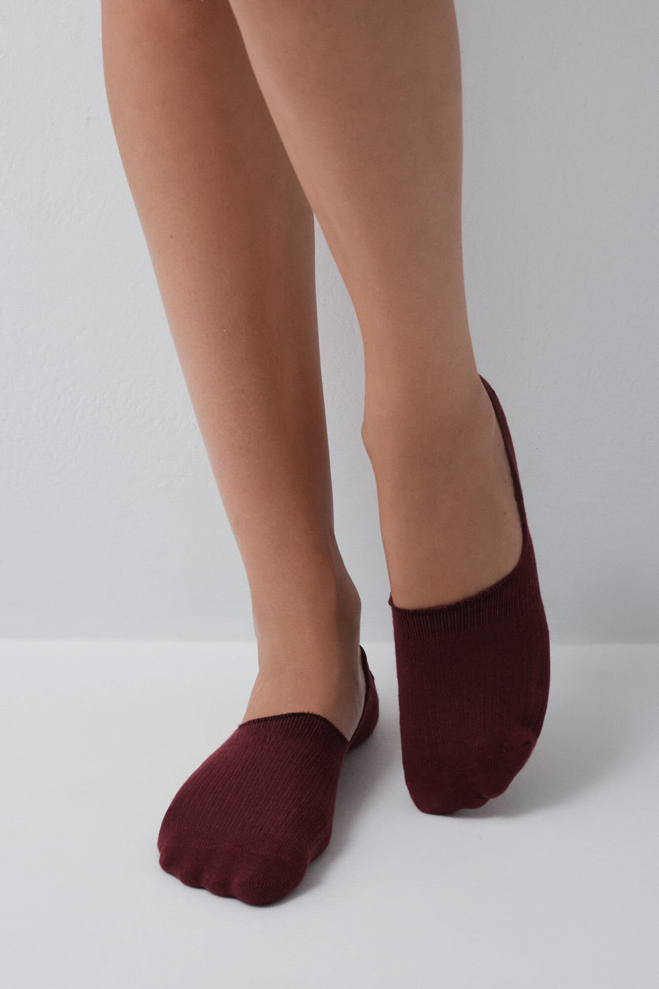 Women'secret Burgundy and grey print 3-pack no-show socks