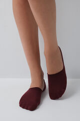 Women'secret Burgundy and grey print 3-pack no-show socks brown