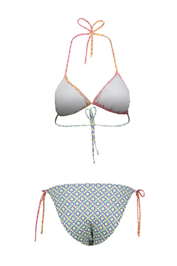 Trendyol Geometric triangle bikini set brown