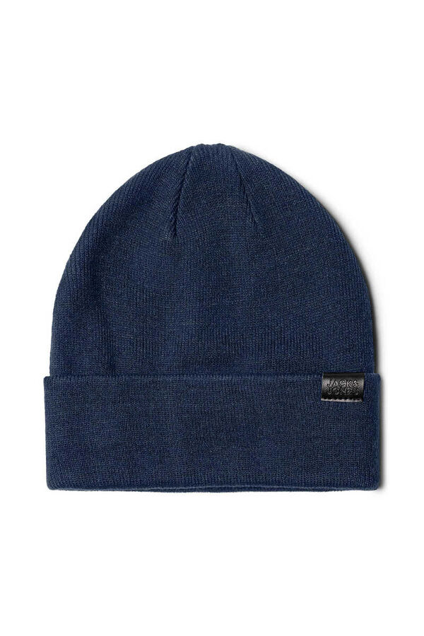 Jack & Jones Conjunto de bufanda y gorro beanie de punto blue