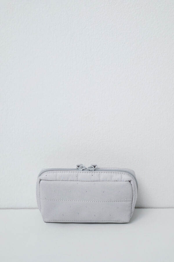 Women'secret Trousse de toilette portefeuille petite matelass&eacute;e grise gris