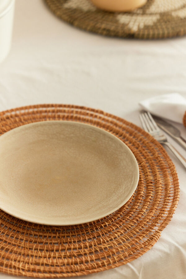 Calma House Togo round natural fibre placemat nude